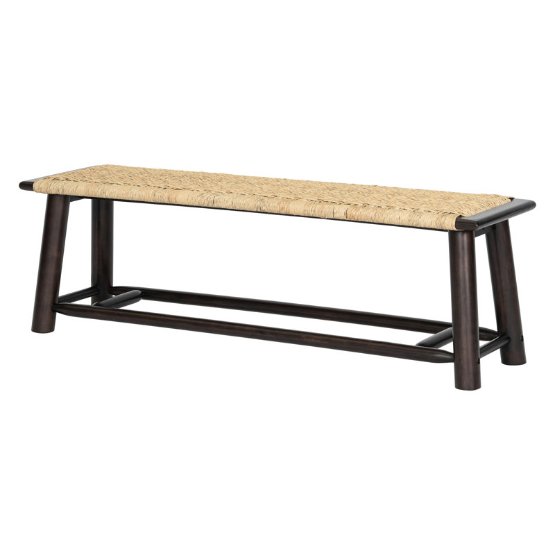 - Inspired 59 Inch Solid Wood Bench, Walnut Finish, Resists Dirt And Stains, Walnut