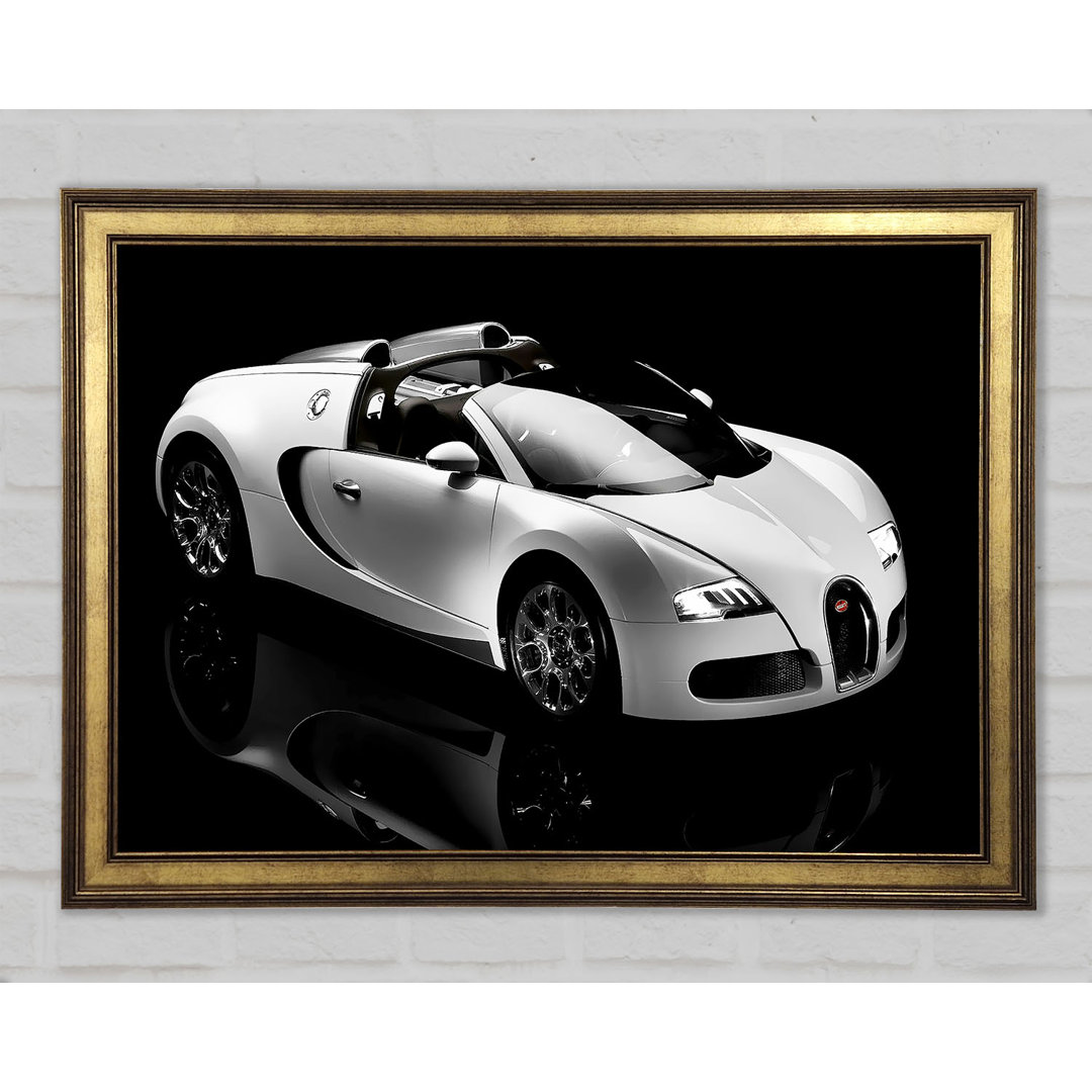 Bugatti Veyron Schwarz und Weiß - Einzelner Bilderrahmen Kunstdrucke