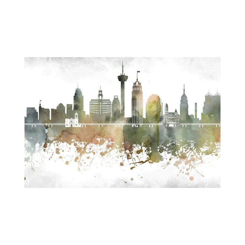 San Antonio Skyline by WallDecorAddict - Wrapped Canvas Gallery-Wrapped Canvas Giclée, 20.32cm H x 30.48cm W x 1.91cm D