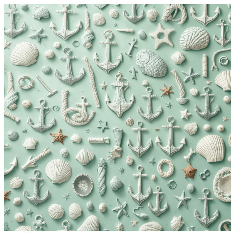 Housses de couette Shorts Anchors Rope Seashells, Grand lit