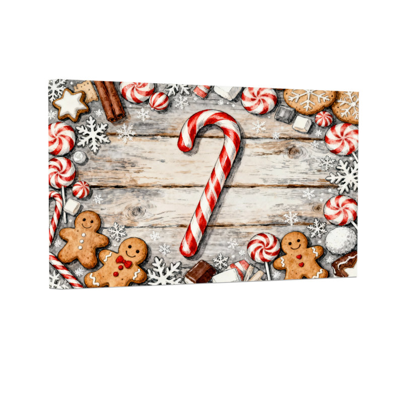 Biscuits de Noël et bonbons de pain d'épice, H 16 po x l 24 po