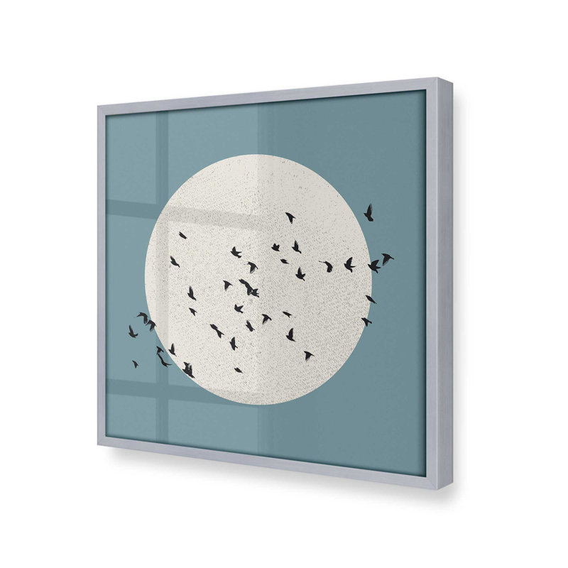 «Lunar Journey» par Looks Printables, Papier avec cadre en chrome poli, H 13,25 po x l 13,25 po x P 1,25 po