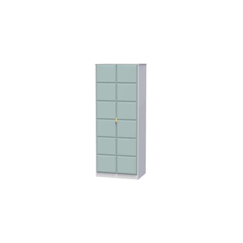 Fully Assembled 3 Door Wardrobe, 197cm H x 111cm W x 53cm D, Duck Matt/White