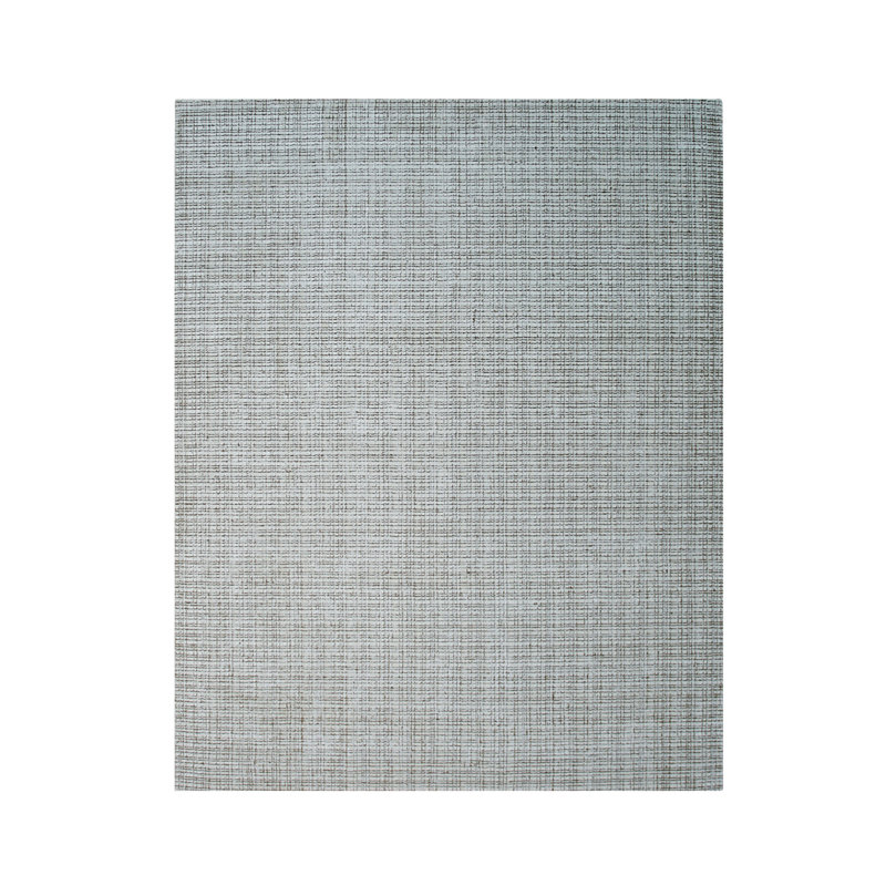 Contemporary White Handmade Bamboo Modern Hand-Knotted Bamboo Silk Area Rug, Rectangle 9' x 12'