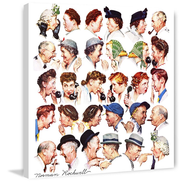 Marmont Hill Chain of Gossip Norman Rockwell Painting Print on Canvas