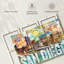 San Diego City Repères Grunge, impression sur toile 3 pièces-174371588