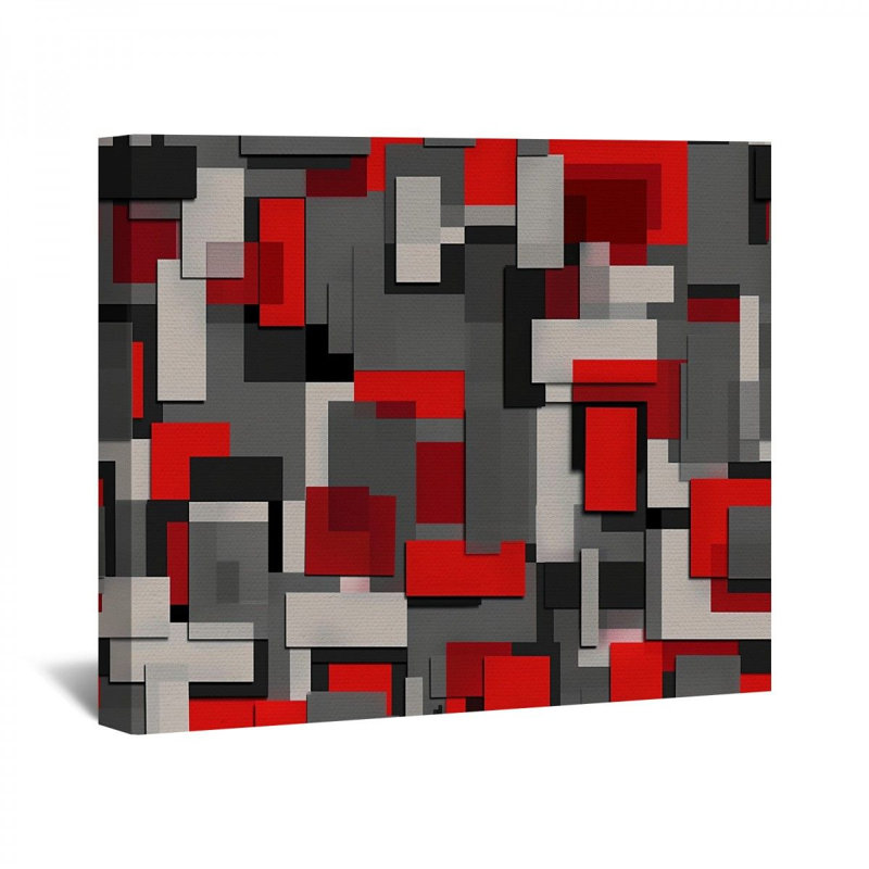 Carrés abstraits sur toile, H 11 po x l 14 po x P 3 po