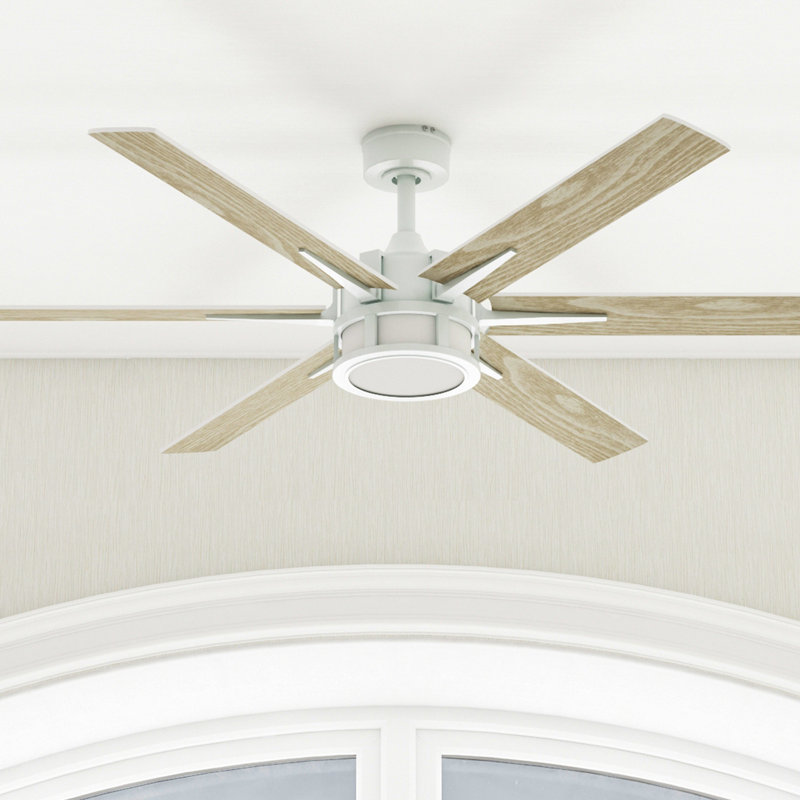 Bright White 56-Inch Ceiling Fan with LED Light and Remote
