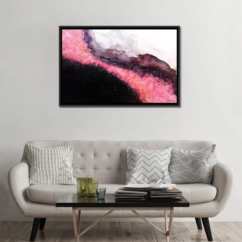 «Spell rebond» par Vinn Wong - impression d'art graphique, Toile avec cadre noir, Aucun mat, H 32 po x l 48 po x P 1,5 po