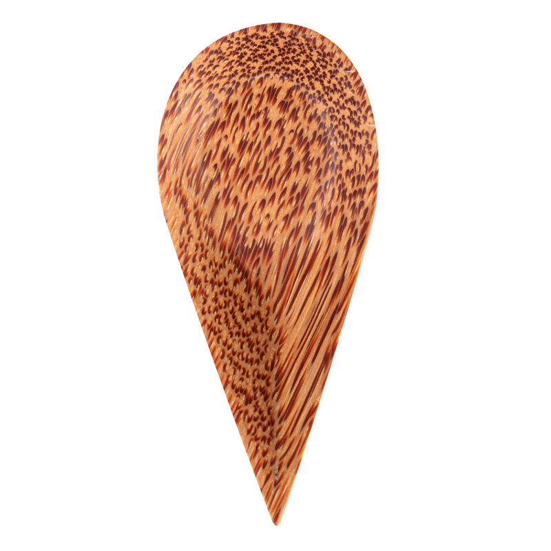  Cuillères de service, paquet de 3,3 pouces de 40 cuillères en forme de noix de coco faites à la main pour le service, ustensile de service en bois avec finition laquée pour apéritifs, desserts, buffet