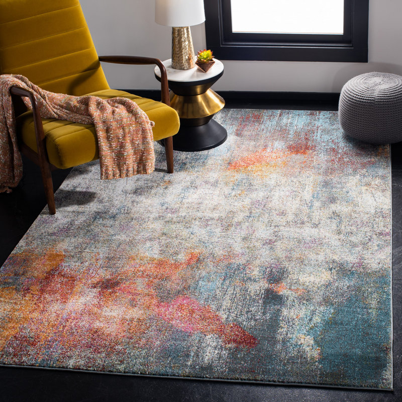 Marques Performance Abstract Rug, Rectangle 5'3" x 7'7"