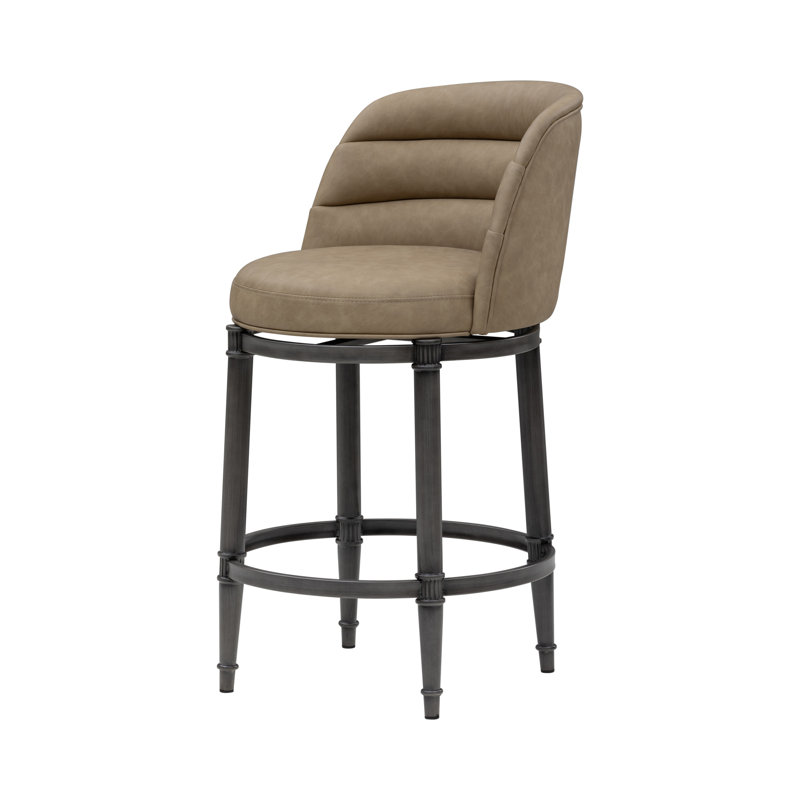 Tabouret de bar pivotant à hauteur de comptoir Cooksey, Tabouret de comptoir (siège d'une hauteur de 26 p, Brun