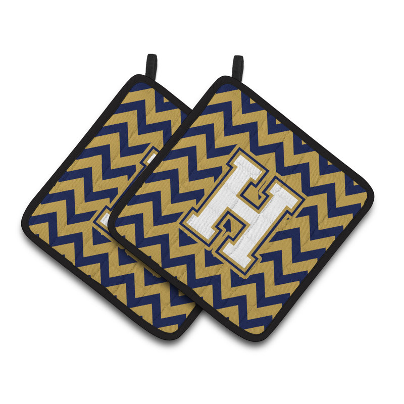 Poignée à chevrons, H, Bleu marine/doré
