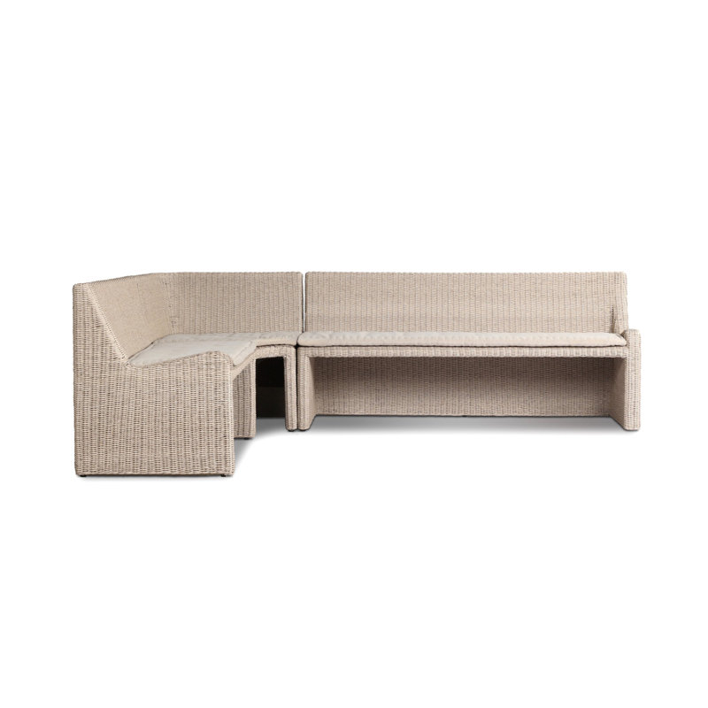 Senna Outdoor L-Shape Dining Banquette, Left Hand Facing