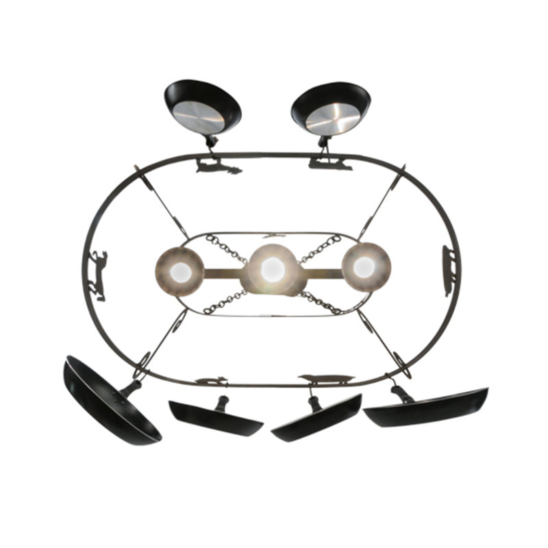 Barn Animals Steel Handcrafted Oval Chandelier Pot Rack
