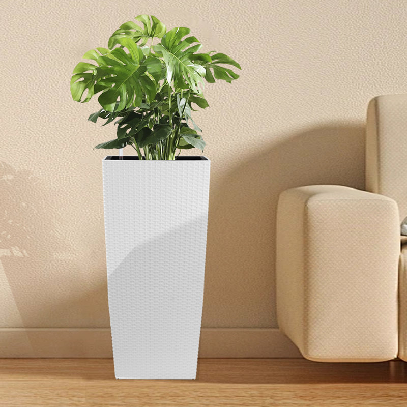 Pot à fleurs blanc en polypropylène avec arrosage automatique et racines 30 pouces carrés pour la décoration de jardin