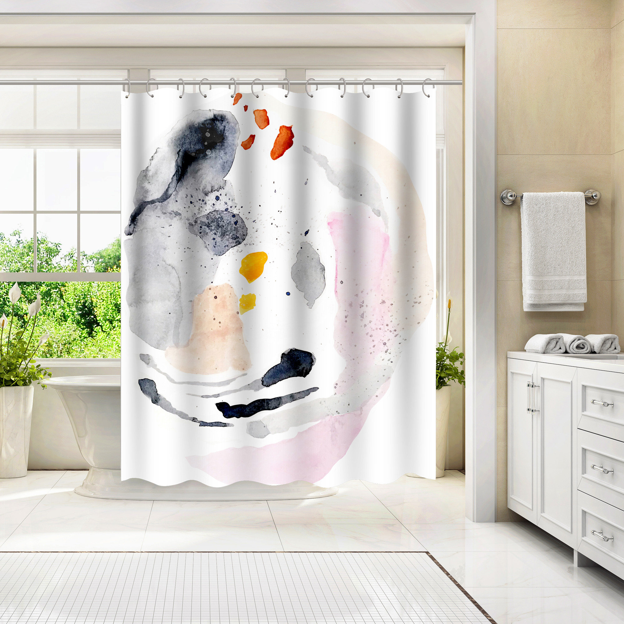 Willa Arlo Interiors Vantassel Abstract Shower Curtain & Reviews