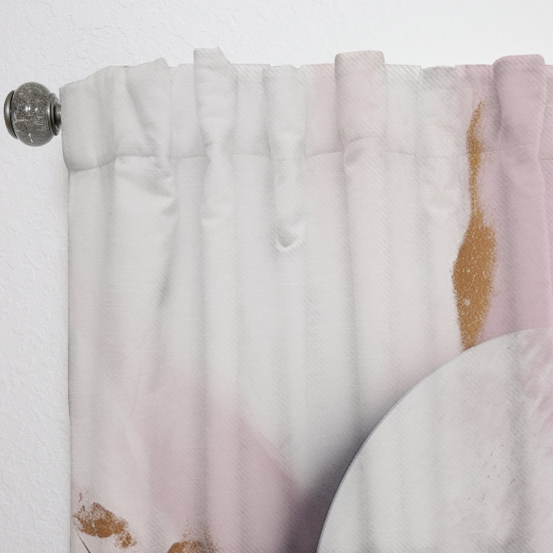 Dalbury - Pink And White Marble Medley I - Modern Curtain - Velvet Room Darkening - 1 panel, 52" W x 120" L