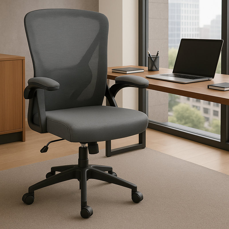 Weigelstown Ergonomic Office Chair with adjustable Arms, Dark Gray/Black