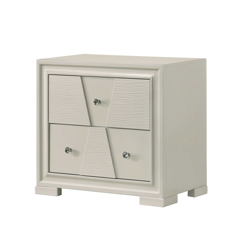 Table de chevet moderne avec rangement blanc