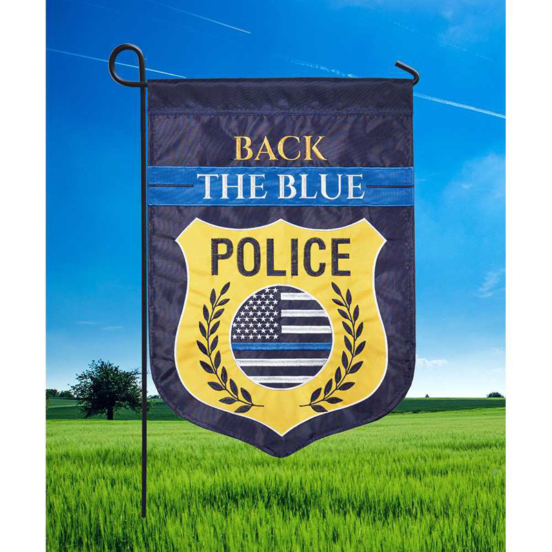 Drapeau de police en polyester à 2 côtés 1 pi 6 po x 1 pi Police