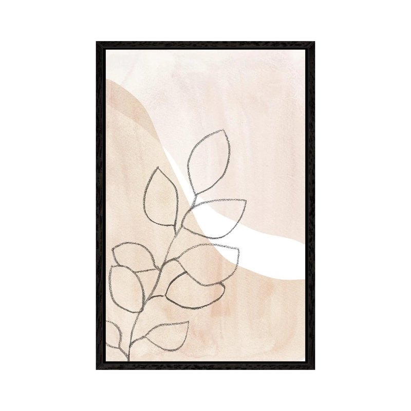 Neutral Plant by Whales Way - Painting on Canvas, 66.04cm H x 45.72cm W x 3.81cm D, Black Framed