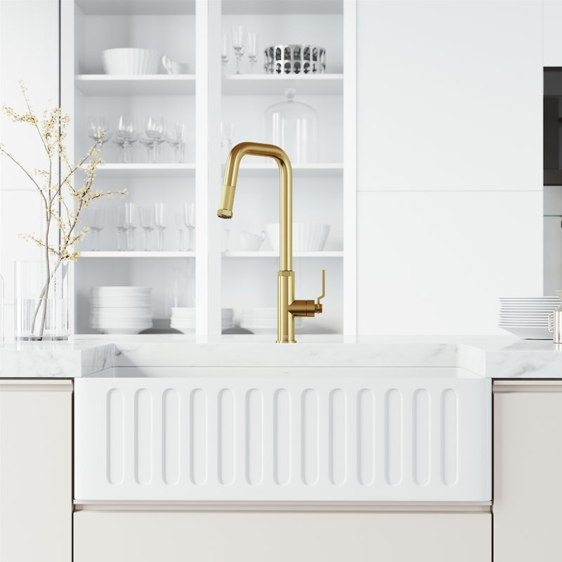 Hart 18 H 1-handle Pull-Down Kitchen Faucet, Matte Brushed Gold