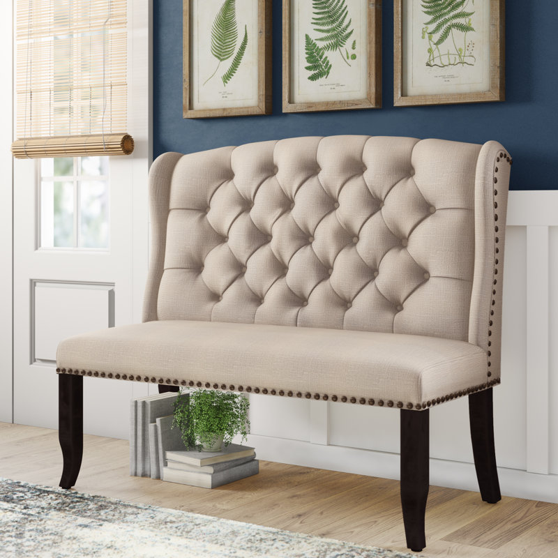 Adler Upholstered Bench, Beige, 42.5" H x 48" W x 26.75" D