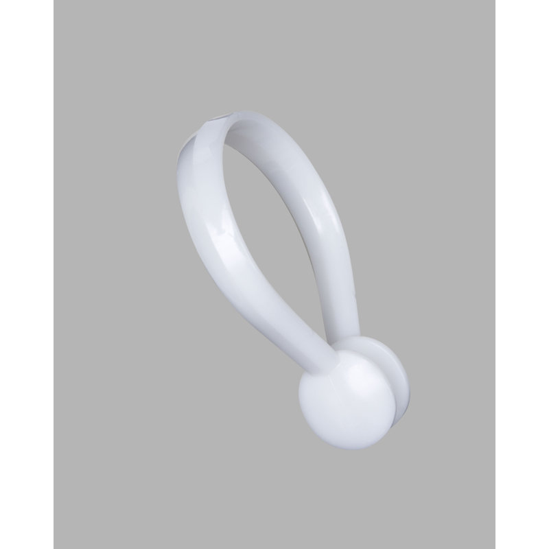 Plastic Shower Curtain Hook, White