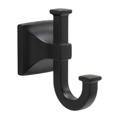 Studio Collection Robe Hook - 3-3/8" x 2" Matte Black - Transitional Bathroom Hook for Towels & Robes
