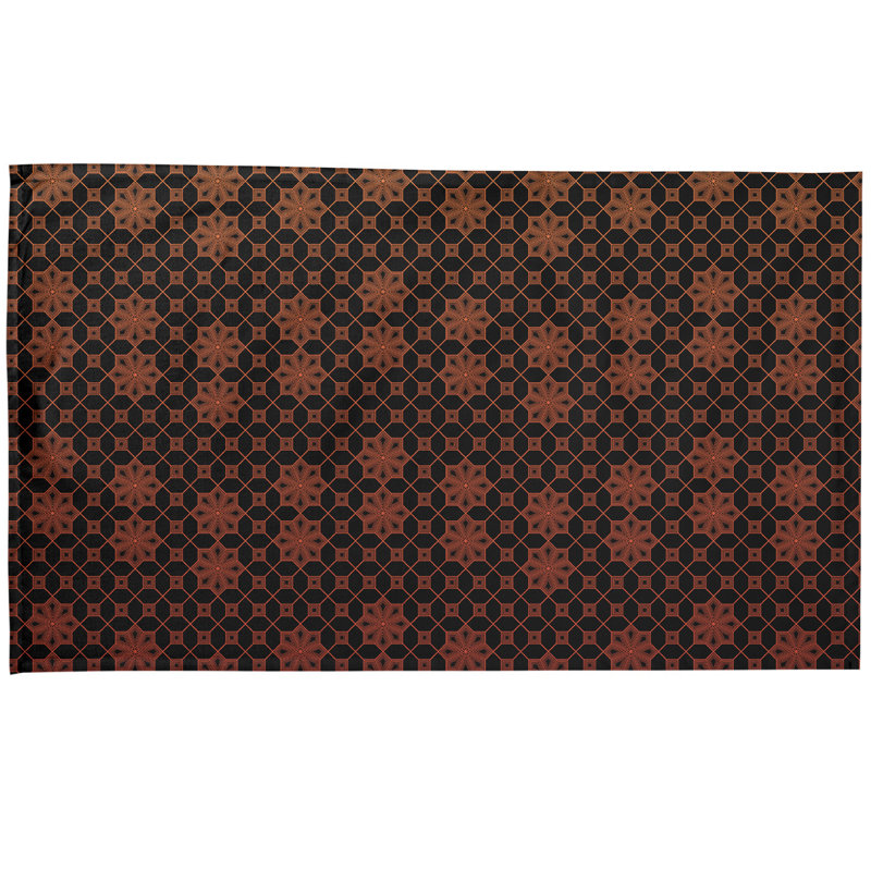 Serviette de thé à treillis, Sergé de coton, Noir / Rouge