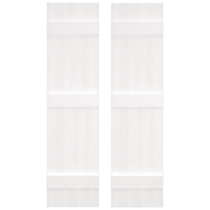 Builders Edge, volets sur mesure TailorMade jointés, volets Board-n-Batten, avec volets à volets, Blanc brillant, 65"