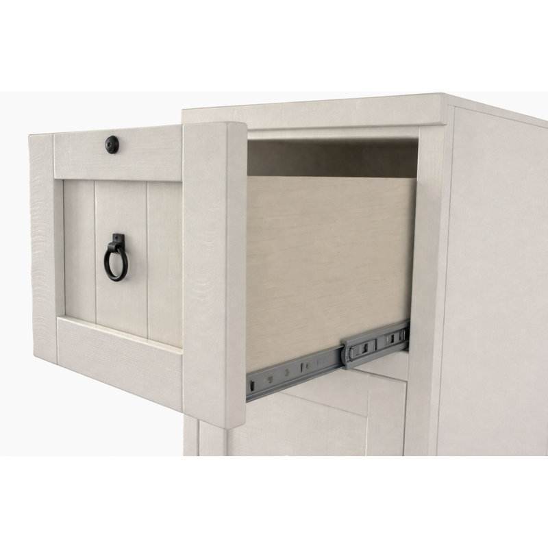 Classeur vertical 4 tiroirs Raina, Blanc doux