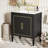 Bathroom vanity with ceramic basin, built-in hidden drawer
