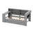 Wood Twin Size Platform Bed With Storage Shelves, Trundle, Charging Station, LED, Desk And Upholstered Headboard-1161115504