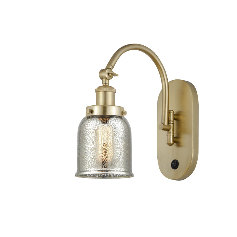 Shauna Swing Arm Sconce, LED, Satin Gold, Charcoal