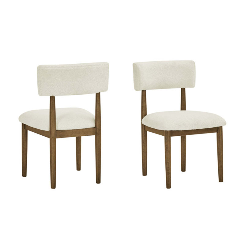 Ensemble de 2 chaises d'appoint Dafne avec tissu sherpa