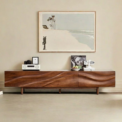 Meuble télé en bois massif au design minimaliste
