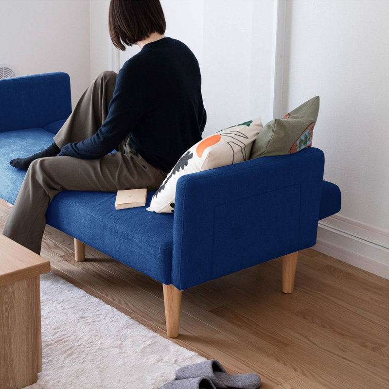 THREE SEATER SOFA BED , Blue Velvet