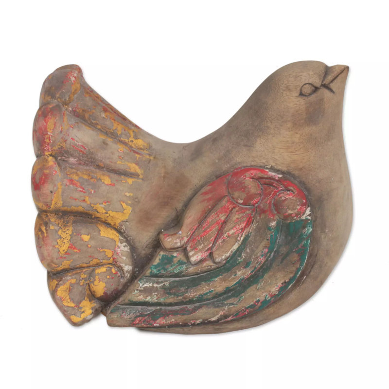 Figurine en bois colombe antique Bledsoe