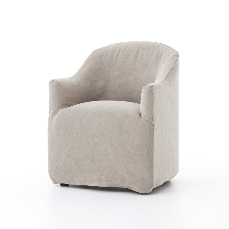 Cove Upholstered Arm Chair, Heather Twill Pewter