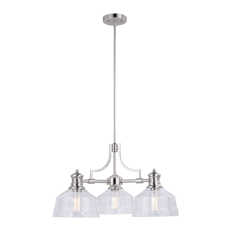 Manville 3 - Light Steel Dimmable Wagon Wheel Chandelier, 20" H x 26" W x 26" D