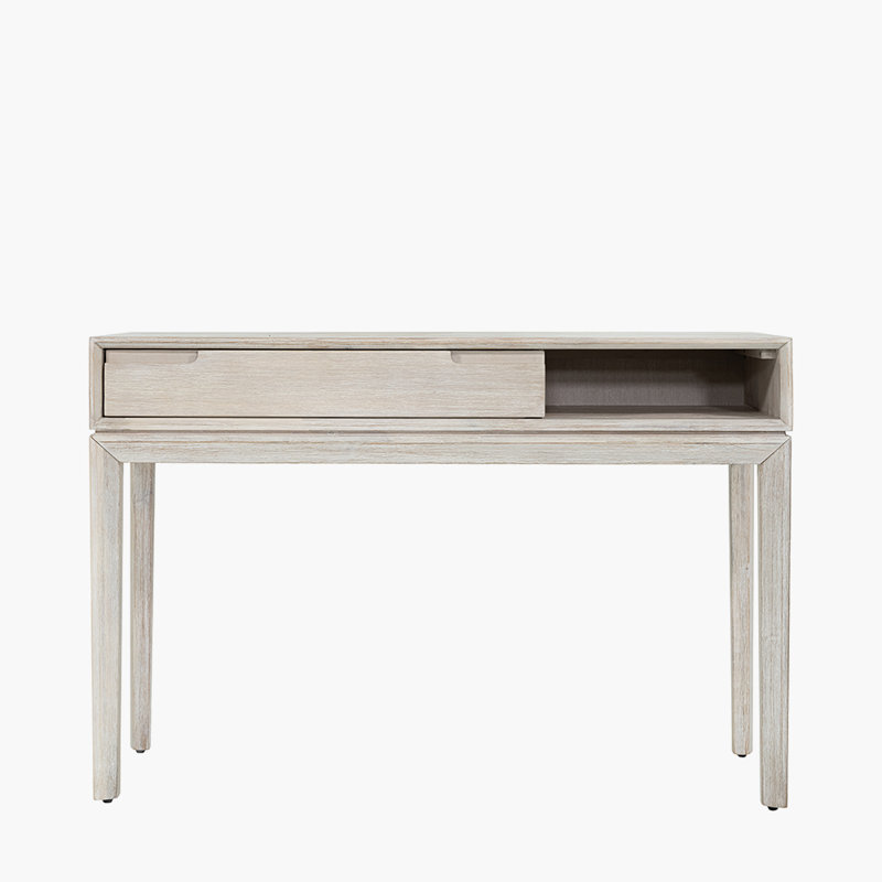 Takierra 120cm Solid Wood Top Console Table, White Sand