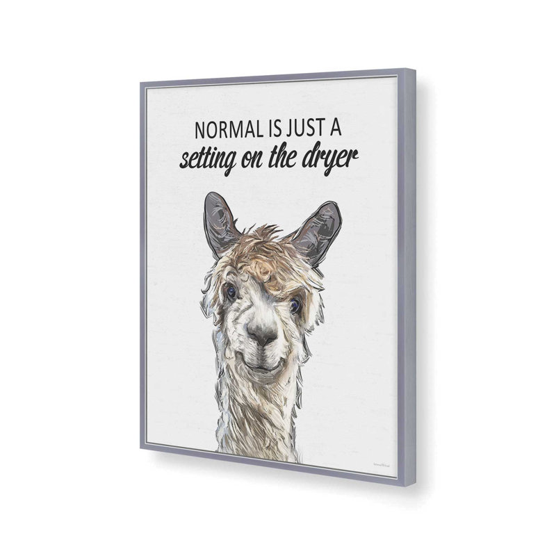 «Normal is alpaca» par Art, L 12 po x H 16 po, Argent, Impression encadrée
