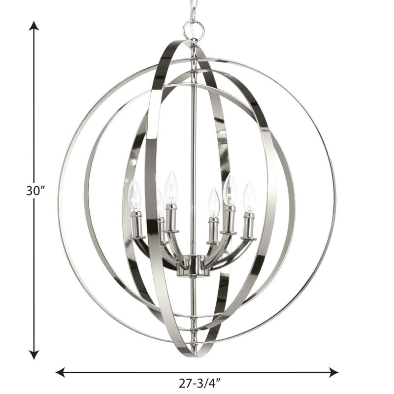 Dierking 6 - Light Dimmable Globe Chandelier