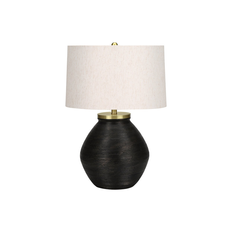 Lampe de table contemporaine et moderne, Noir, Doré / ivoire