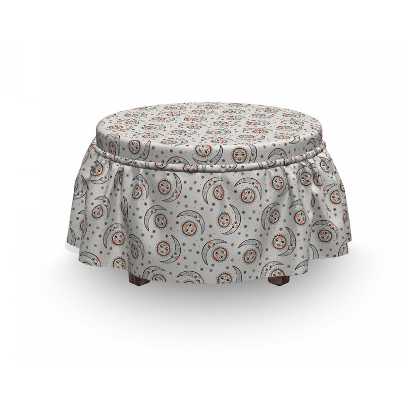 Ensemble de housse pour repose-pieds coussin de boîte 2 pièces astrologie céleste boho plante