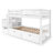 Tena Twin over Twin Solid Wood Standard Bunk Bed with a 3 Step Stairway, 3 Drawers in the Steps, 2 Under Bed Drawers, White-1777129279