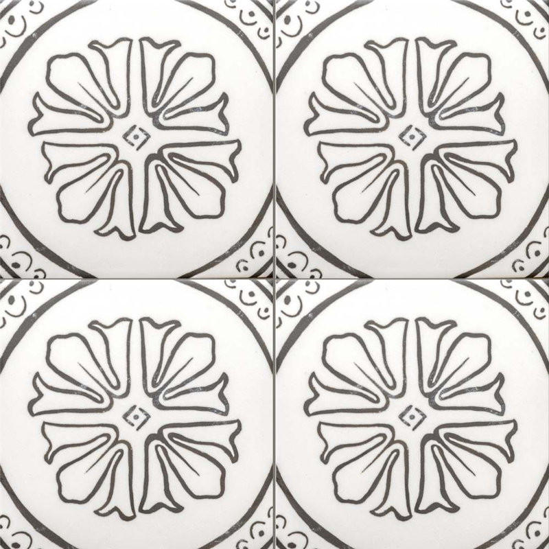 Carreau de porcelaine à motif 6 "x 6" Cadence, Noir