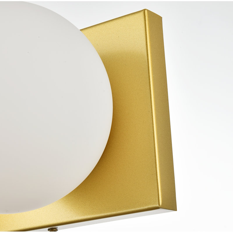 Applique murale de salle de bain à intensité variable Isabeth, Laiton, Une lumière, H 6 po x l 6 po x P 6 po